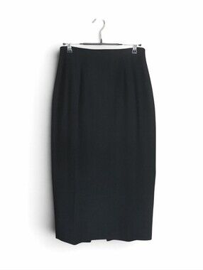Women's Jones New York 100% Wool High Waisted Pencil Skirt Black 8P Vintage